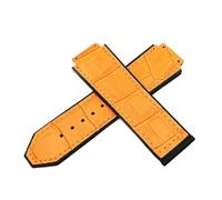 CAWEUER Ersatz-Uhrenarmband aus Leder und Silikon, kompatibel mit BIG BANG Classic Fusion, 26 x 19 mm, weiches Uhrenarmband for Herrenuhren(Orange)