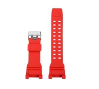 CAWEUER GR-B200 Rot Blau Schwarz Herrenarmband Kompatibel mit Casio G-SHOCK Uhr Serie Wasserdichtes Harz Silikonarmband Armband Geschenkwerkzeuge(Red-silver)