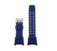 CAWEUER GR-B200 Rot Blau Schwarz Herrenarmband Kompatibel mit Casio G-SHOCK Uhr Serie Wasserdichtes Harz Silikonarmband Armband Geschenkwerkzeuge(Blue-silver)