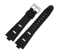 CAWEUER Gummi-Uhrenzubehörband, kompatibel mit Bulgari-Uhrenarmband, 22 x 8 mm, 24, konvexer Silikongürtel, schwarzes Damenarmband(24mm)