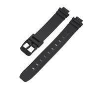 CAWEUER Harz-TPU-Uhrenarmband, kompatibel mit Casio LA-20WH, Ersatzband, Damenarmband, Gürtel, 10 mm, weiches, bequemes Armband, Zubehör(Black black buckle)