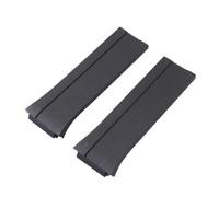 CAWEUER Herren-Armband aus weichem Gummiband, P6780-Serie, Damen-Armband Silikon, wasserdicht, Sportarmband, Uhrenzubehör(Black-No buckle)