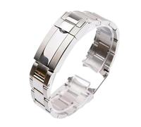 CAWEUER Herren-Uhrenarmbänder, kompatibel mit Rolex SUBMARINER DAYTONA Yacht-Master GMT, Uhrenarmband Gleitverschluss, Edelstahlarmband, 20 mm(Bright silver,21mm)