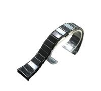 CAWEUER Keramik-Uhrenarmband mit Uhrenkette for Herren, 27 x 17 mm, for Damen, 19 x 12 mm, Uhrenzubehör, geeignet for Rado Concave Strap(Black,19-12mm)