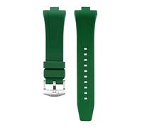 CAWEUER Kompatibel mit Citizen NJ0150 NJ0151 NJ0158 Uhr Fluorkautschukband FKM Armband Herrenarmband Schnellverschluss-Armband(Green)