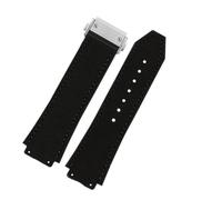 CAWEUER Kompatibel mit dem Armband BIG BANG Uhrenarmband Edelstahlschnalle Kostenloses Werkzeug Herren Neues Echtleder-Gummiarmband 26 * 19 mm Braun Schwarz(Frosted-black,26X19mm rose gold)