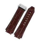 CAWEUER Kompatibel mit dem Armband BIG BANG Uhrenarmband Edelstahlschnalle Kostenloses Werkzeug Herren Neues Echtleder-Gummiarmband 26 * 19 mm Braun Schwarz(Slub-Brown,26X19mm rose gold)