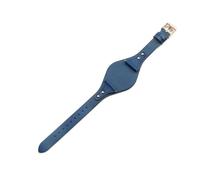 CAWEUER Kompatibel mit Fossil Uhrenarmband, integriertes Echtleder-Rindsleder-Damenarmband, Fossill Es4045 Es4114, 18 mm(Dark blue-Rose-K1)