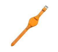 CAWEUER Kompatibel mit Fossil Uhrenarmband, integriertes Echtleder-Rindsleder-Damenarmband, Fossill Es4045 Es4114, 18 mm(Yellow-Steel-K1)