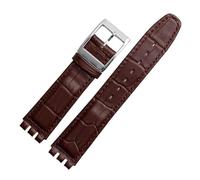 CAWEUER Kompatibel mit SWATCH YCS YAS YGS IRONY Serie Weiches Rindsleder-Armband 17 mm 19 mm Herren-Damen-Armband Blau Schwarz Braun Uhrenarmband mit Werkzeug(07 Brown,19mm)