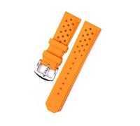 CAWEUER Kompatibel mit TAG Heuer Uhrenarmband F1 Serie Stahlschnalle Caz2011 Seiko Citizen Atmungsaktives Silikon 22mm(Orange-Steel-K2)