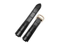 CAWEUER Lederarmband kompatibel mit Cartier Blue Balloon Armband, Ersatz for Uhrenarmband aus Rindsleder for Damen, 16-9 mm, 18-11, 20-12, 22-14(Black-gold,8-16mm)