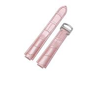 CAWEUER Lederarmband kompatibel mit Cartier Blue Balloon Armband, Ersatz for Uhrenarmband aus Rindsleder for Damen, 16-9 mm, 18-11, 20-12, 22-14(Pink-silver,14-22mm)