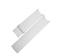 CAWEUER Lederarmband, kompatibel mit der CK KOV231 KOV232-Serie, speziell gebogene Kanten, ultradünnes Rindsleder-Uhrenarmband for Männer und Frauen, 22 mm(White-No buckle)