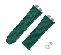 CAWEUER Luxus-Grade Fluorkautschuk kompatibel mit Big Bang 411 415 401 FKM Uhrenarmband Stuk Armband Schnellverschluss(Green sliver clasp)