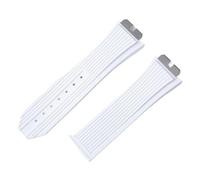 CAWEUER Luxus-Grade Fluorkautschuk kompatibel mit Big Bang 411 415 401 FKM Uhrenarmband Stuk Armband Schnellverschluss(White no clasp)