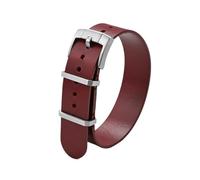 CAWEUER Ölwachs-Rindslederarmband 20 mm 22 mm Vintage Herren verdickte Stahl-Dornschließe Uhrenarmband Armband kompatibel mit Panerai kompatibel mit Seiko(Dark red,22mm)