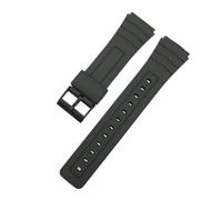 CAWEUER Silikon-Uhrenarmband for Damen und Herren, Schwarz, Sport, Tauchen, Gummiarmband for Casio-Uhrenzubehör, 12 mm, 14, 16, 18, 20, 22(18mm)