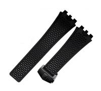 CAWEUER Silikon-Uhrenarmband, kompatibel mit dem Uhrenarmband der TAG HEUER Carrera-Serie for Herren-Uhrenarmband konkaver und konvexer Schnittstelle, 22 mm(Black-black)