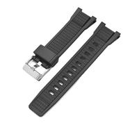 CAWEUER TPU-Gummiarmband, kompatibel mit Casio G-SHOCK MTG-B3000, modifiziertes Harz-Silikon-Armband, wasserdicht, Herren, Zubehör for Bergsteigeruhren(Rubber Black silver)