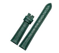 CAWEUER Uhrenarmband aus echtem Leder, kompatibel mit Swarovski Damen-Uhrenarmband Green Submariner 5452498 5452495 5452501, 17 mm, Blau, Rosa, Grün, Rot(Green-No)