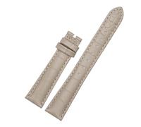 CAWEUER Uhrenarmband aus echtem Leder, kompatibel mit Swarovski Damen-Uhrenarmband Green Submariner 5452498 5452495 5452501, 17 mm, Blau, Rosa, Grün, Rot(Gray-No)