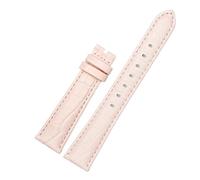 CAWEUER Uhrenarmband aus echtem Leder, kompatibel mit Swarovski Damen-Uhrenarmband Green Submariner 5452498 5452495 5452501, 17 mm, Blau, Rosa, Grün, Rot(Pink-No)