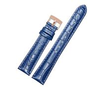 CAWEUER Uhrenarmband aus echtem Leder, kompatibel mit Swarovski Damen-Uhrenarmband Green Submariner 5452498 5452495 5452501, 17 mm, Blau, Rosa, Grün, Rot(Blue-Rose)