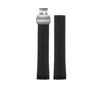 CAWEUER Uhrenarmband aus Gummi und Silikon mit gebogenen Metallstiften, kompatibel Patek PP Philippe AQUANAUT 5167A, weiches Armband in Schwarz, Braun, Grün Blau, 21 mm(Black silver)