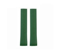 CAWEUER Uhrenarmband aus Gummi und Silikon mit gebogenen Metallstiften, kompatibel Patek PP Philippe AQUANAUT 5167A, weiches Armband in Schwarz, Braun, Grün Blau, 21 mm(Green-no clasp)