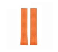 CAWEUER Uhrenarmband aus Gummi und Silikon mit gebogenen Metallstiften, kompatibel Patek PP Philippe AQUANAUT 5167A, weiches Armband in Schwarz, Braun, Grün Blau, 21 mm(Orange-no clasp)