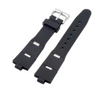 CAWEUER Uhrenarmband aus Gummi und Silikon mit Kerbe, 22 x 8, 24 mm, DP42C14SVDGMT, schwarzes Armband for Herren Damen(24mm-8mm)