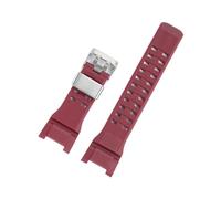 CAWEUER Uhrenarmband aus Harz, kompatibel mit Casio GSHOCK, der dritten Generation des Big Mud King GWG-B1000, spezielles Armband Kerbe Stahlring(Red-silver)
