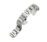 CAWEUER Uhrenarmband kompatibel mit Cartier Ballon Bleu De Series, massives Edelstahlarmband konvexer Schnittstelle, Uhrenzubehör(Steel,12x20mm)