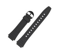CAWEUER Uhrenarmband, kompatibel mit Casio G-Shock-Armband W-800H, W-217H, AQ-S800W, schwarzes Harz-Gummi, wasserdichtes Uhrenarmband-Zubehör, 18 mm