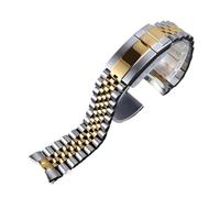 CAWEUER Uhrenarmband kompatibel mit Rolex DAYTONA SUBMARINER SUP GMT DATEJUST Edelstahl Herrenuhr Zubehör Uhrenarmbandkette(Silver Gold)