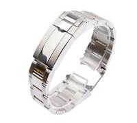 CAWEUER Uhrenarmband kompatibel mit Rolex SUBMARINER DAYTONA SUP GMT Herren Feinabstimmung Zugknopfverschlussband 904 Edelstahl 20mm(Brightsilver,20mm)