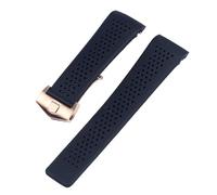 CAWEUER Uhrenarmband kompatibel mit TAG HEUER GRAND CARRERA AQUARACER, weiches Silikonarmband, Herren-Uhrenarmband, Gummi-Uhrenarmbandkette, 22 mm, 24(Black-rosegold,24mm)