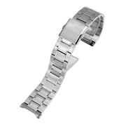 CAWEUER Uhrenarmband mit gebogenem Ende, kompatibel Casio-Armband MDV-106, Armband MDV106, Swordfish MTP-1374 MTP-1375, Edelstahl-Armband for Herren, 22 mm(Style B MTP-1375)