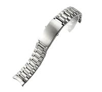 CAWEUER Uhrenzubehörarmband, kompatibel mit Omega, Seamaster 300, Ocean Universe 600, Observatory, massives Edelstahlarmband 316L, 18 mm, 20(3 bead silver,20mm)