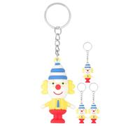 CAXUSD 4 Stück Schlüsselanhänger mit Clown Motiv PVC Schlüsselring Bunte Taschen und Rucksackanhänger Niedliche Party Geschenkideen