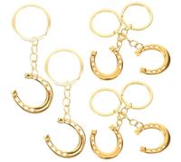 CAXUSD 6 Stück pack Goldene Hufeisen Schlüsselanhänger aus Metall Rustikaler Glücksbringer und Dekorativer Schlüsselanhänger für Auto Tasche und Rucksack