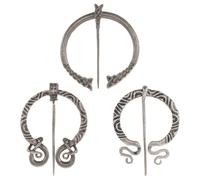 CAXUSD Vintage Wikinger Broschenset aus Legierung, Silber | Mittelalterliche Kostüme, Schalbroschen und Halstuchschnallen, Geeignet für Taschen und Hüte
