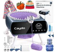 Caydo Elektrische Strickmaschine M1 Pro, 48 Nadeln Automatische Rundstrick | Hocheffiziente Freihandbedienung, Voreingestellter Reihenzähler, Elektrische Rundstrickmaschine Für DIY-Mützen, Schals