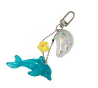 CAZSTYK Dekorativer Taschenanhänger mit Blumenakzent und Muschel | Marine Accessoire mit Karabinerverschluss
