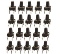 CAZSTYK Fernbedienungs Druckknopfpaket 100 Stück, 8MM | 6 x 6 mm großes PCB Eingangsteil, Vier Pin Layout, ABS Gehäuse für Schaltkreis Serviceaufgaben