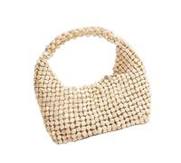 CAZSTYK Halbmonde Umhängetaschen für Damen, | Clutches aus Holzperlen, hübsche Umhängetaschen, kleine Handtaschen, Strandtaschen