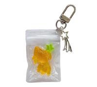 CAZSTYK Schlüsselanhänger mit Fischmuster, Harz, stilvoller Taschenanhänger für Handy, Schlüssel, Rucksack, Zubehör, modisches Design, klarer Harz-Schlüsselanhänger, gelb, One size