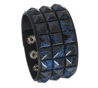 CAZSTYK Unisex-Armband, verstellbar, Leder, quadratische Nieten, Punk-Anhänger, für Männer und Frauen, modisches Nietenarmband, Eine Größe, Wie beschrieben