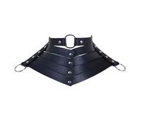 CAZSTYK Unisex Kunstleder Halskette Gothic Punk Halskette Faux Kette mit stabilem Metall Akzent Punk Choker